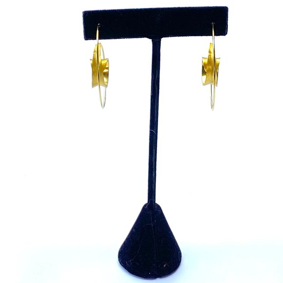 Christin Ranger Gold Vermeil Threader Swirl Hoop Earrings in Original Box — NWOT - Picture 3 of 7